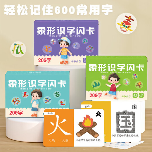 MILI MONE MINDERGARTEN RÉSUMÉ ARMORTACE Modèle Pictogram Pictogram Literacy Carte 600 Word Flash Card de Puzzle Visualisation des enfants et reconnaître l'expression des mots Pictogram Literacy 200 Word [Boîte verte]
