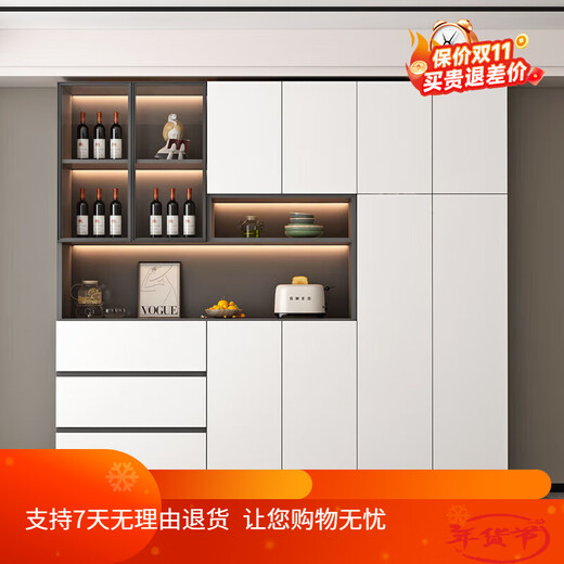 Yiyi sideboard light luxury modern simple living room storage cabinet cupboard kitchen storage cabinet wine cabinet household tea style 15280*40*220 send induction light