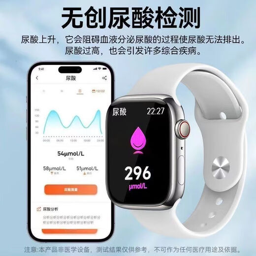2025款小米米通用手表血糖血压智能手表心率血氧尿酸养生器械 极夜黑 高精准智芯+全方位检测