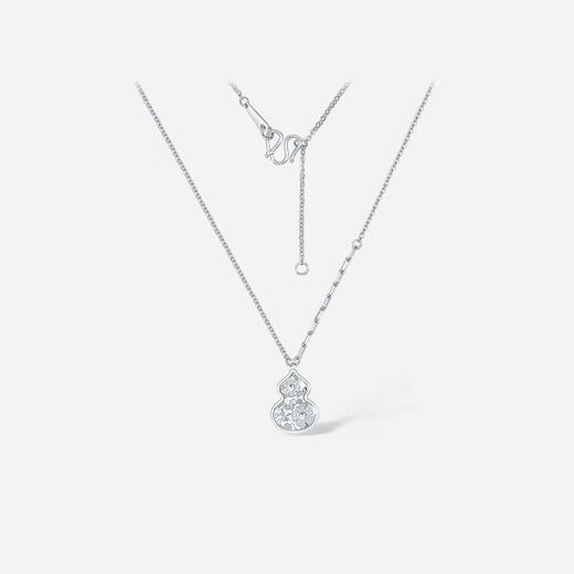 Saturday Fu PT950 platinum necklace for women with sparkling gourd pendant birthday gift B0615480 about 4.42g 40+5cm