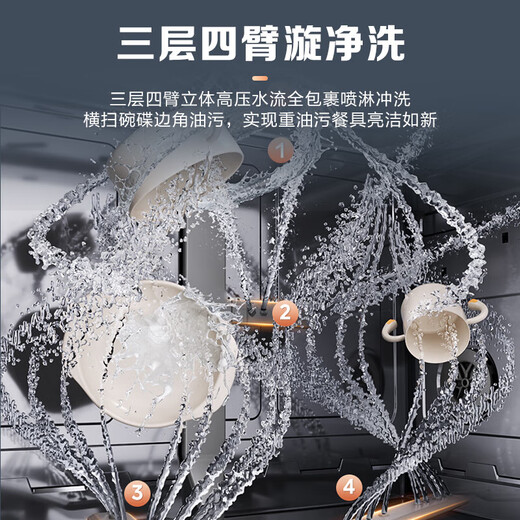 Midea UP2 Pro desktop dishwasher 5+1 set wall-mounted embedded household first-class water efficiency Samsung disinfection patented mother and baby washing hot air drying washing, drying and storage all-in-one machine 20% national subsidy six-year repair guarantee