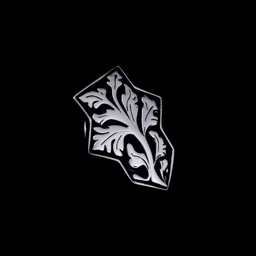 斯巴达男士胸针男士领针西装胸针西服胸花镀白金材质银色/金色风信子叶 银色镀白金风信子叶胸针+袖扣套