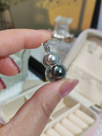 DRJEFUN South Sea gold beads gourd-shaped pearl pendant round artificial pearl necklace pendant pearl buckle gold