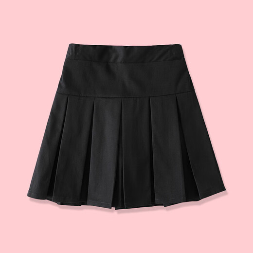 Pushui Fangfing Girls Plissee Rock Khaki Grundschule Rock Sommerschule Uniformrock 6627 Black 100 cm