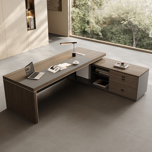 Xinhebang E0 level boss desk, office desk and chair combination, simple modern manager desk, light luxury president desk, executive desk, upgraded E0 level board, 1.6 meter boss table