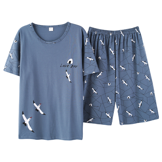 MODAL-Männer purer Baumwollpyjamas kurzärmelige lässige Baumwoll-Herren-Hauskleidung kann außerhalb des Anzugs Sommer YZT679 M [80-100jin [Jin gleich 0,5 kg] Verschleiß]