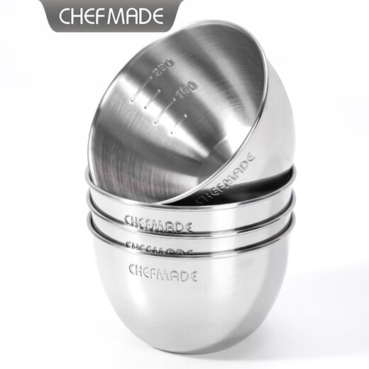 Xuechu 304 stainless steel bowl small scale cooking bowl food grade kitchen egg bowl baking bowl salad bowl