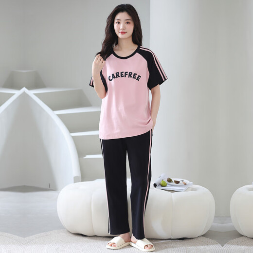 含蕊夏季女士棉短袖睡衣家居服两件套 679 170 M