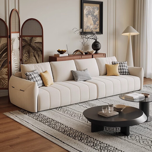 Jian Xin Stoffsofa Chenille Modernes einfaches Sofa Wohnzimmer kleines und mittleres Apartment Drei-Personen-Konkubine-Ecksofa 826