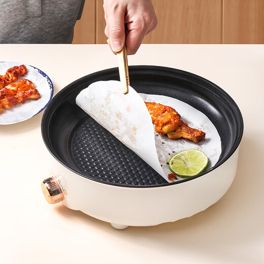 Baiji silicone paper barbecue grill barbecue hand cake oil-proof paper air fryer pad paper 100 sheets round 25cm