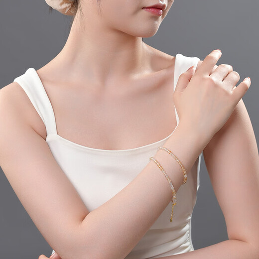 Dara birthstone gift s925 silver citrine tourmaline necklace women's fine chain clavicle chain birthday gift for girlfriend and wife