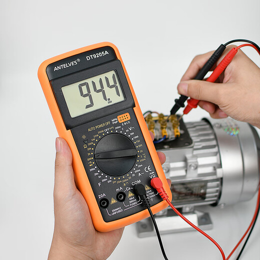 Renjuyi personnalisé DT9205A Multimètre numérique numérique haute précision intelligent anti-brûlant Affichage électronique numérique et batterie de réparation du compteur de test + 9v Batterie de sauvegarde 9V