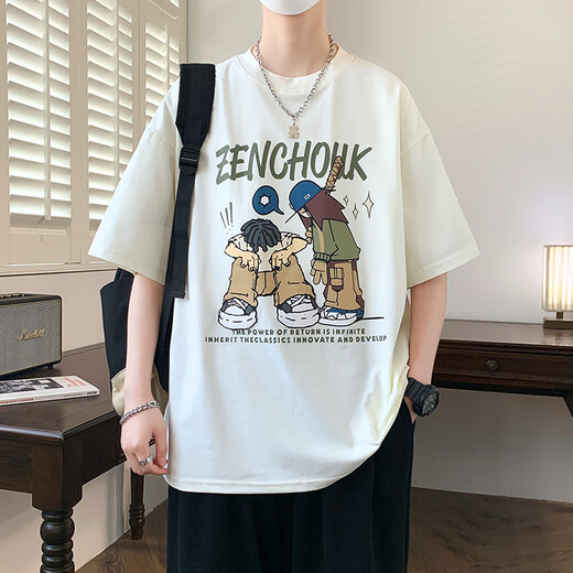 短袖t恤男纯棉胖12-15岁初中学生潮流帅气13青少年大童夏装上衣 695黑色(单件短袖) 品质保证 XL ( 110-125斤左右)