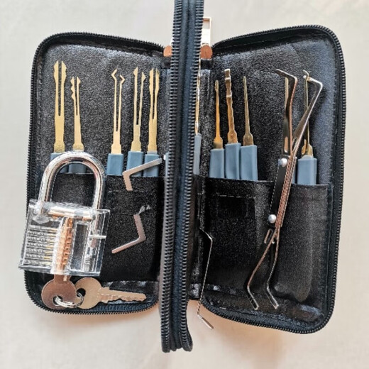 Special tools for unlocking locks, universal key artifact, single hook 24-piece set of lock supplies, locksmith technical tools, 24 padlocks