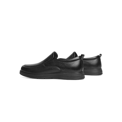 Red Dragonfly Left Month Hollow Leather Shoes 2025 Summer One-Pick Business Casual Shoes Men's WTA150511L Black Hollow 44