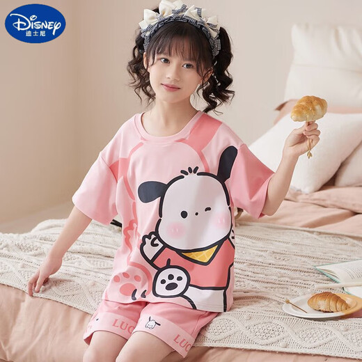 迪士尼（Disney）甜美可爱女童家居服套装优质棉少女款夏季短袖短裤甜美睡衣女孩 687莫代尔 155 大童M码 建议身高155-160CM