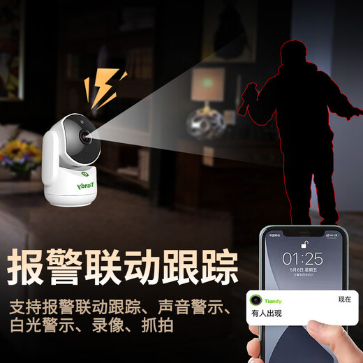 天地伟业400万家用无线监控摄像头室内监控器360度无死角带全彩夜市宇航员全景可对话							
