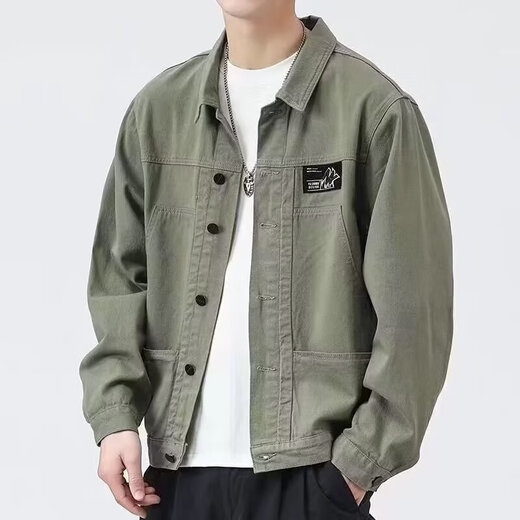 西域骆驼（VANCAMEL）外套男款春秋季2025新款衬衫翻领秋装男士工装夹克初秋褂子上衣服 【升级版】K12806卡其 M 【建议90-120斤】