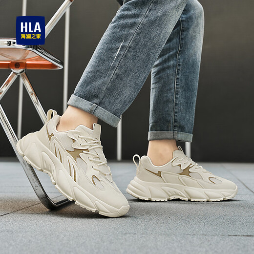Hai Lan House HLA men's shoes comfortable breathable sports shoes men's versatile casual dad shoes men Q138 beige 42