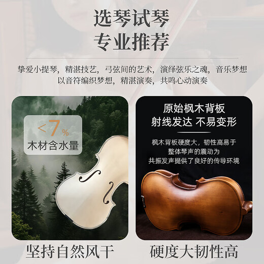 曼尔乐器手工实木小提琴成人男女生初学考级入门演奏小提琴乐器4/4款
