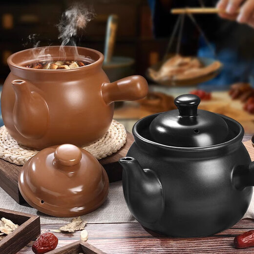Jiwu Forest decoction casserole ceramic open flame heat-resistant traditional Chinese medicine pot health pot traditional Chinese medicine cooking jar household casserole pot 2 liters