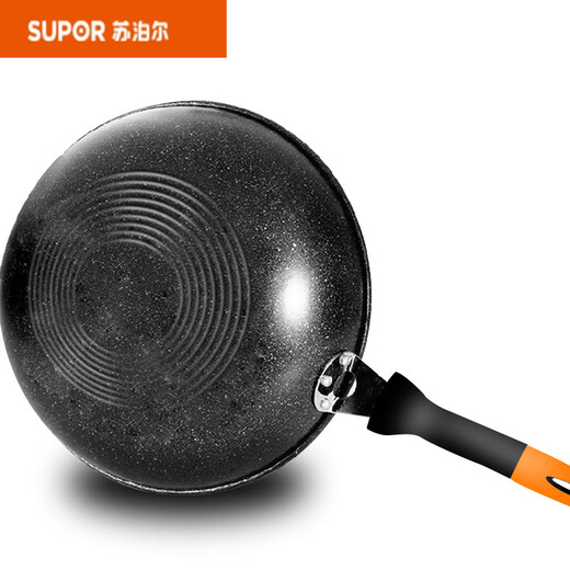 苏泊尔（SUPOR）【30天3893件】尤米麦饭石平底炒锅不粘锅32cm轻油烟铁锅厨房电磁 升级加厚单独锅体无盖 32cm