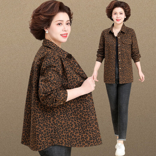 Ziweiqi's mother spring suit 2025 new shirt jacket small thin short middle-aged and elderly women's spring and autumn top fashionable 25A1391 Angora Red XL [Suggested 105Jin [Jin equals 0.5 kg] below]