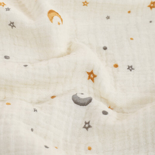 Baby anti-scare quilt, cute four-layer crepe cotton, all-season thin, newborn quilt, swaddling room supplies, 10A antibacterial crepe quilt-Hibiscus 90*90cm, skin-friendly and breathable