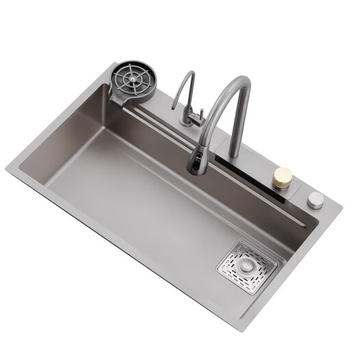 Kohler gray stainless steel sink nano undercounter basin kitchen dishwashing basin sink home 80*45 Raindance faucet package B