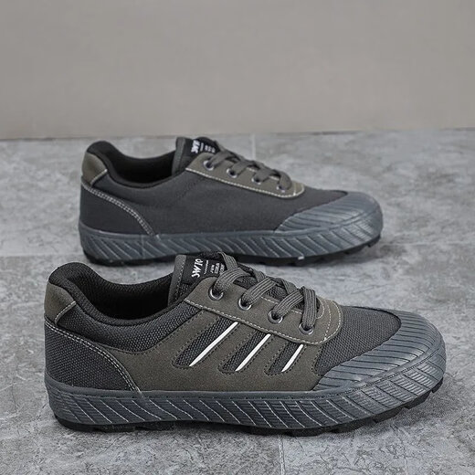 
Changxiang Huili 3522 low-top casual labor protection shoes men's soft sole non-slip wear-resistant canvas shoes outdoor hiking site lightweight working shoes store flagship gray 42