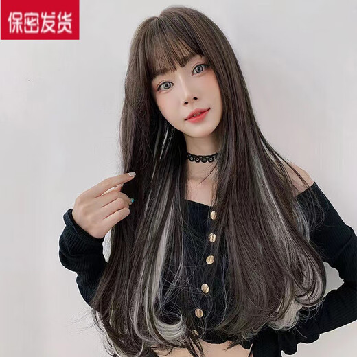 Mei yuchen gefälschte 1 Mutter Perücke Männliche Mädchenausrüstung Perücke Mann, die mit Frauenversorgungen verkleidet ist, CD verkleidet Mann in Frauenausrüstung Cross-Dressing Platin aus schwarzen Tee 056-1 verwandelt. 056-1