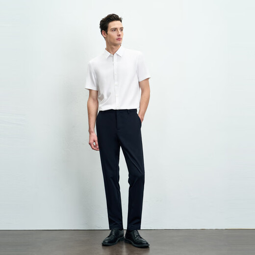 Emz ordos [einschließlich Mulberry Silk] High-End-Kurzärmel-Hemd 25 Sommer Minimalistische Business Formale Kleidung professionelle Hemd Männer Bleiche 42 180/100a