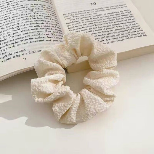 Bai Yishi Puffs Rubber Band Pig Intestine Hair Tie Women's Ball Hair Tie Headband Students Korean Version Summer New Simple Fat Intestine Hair Tie Puffs Milky White