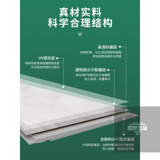 Er Jiagong SPC Lock Floor Dicked Weastresistant Water of Washerd PVC Stone Plastikboden landfreie umweltfreundliche Haushaltswerbung für Holzboden Renovierungsmodell 681 (3,8 mm dick)