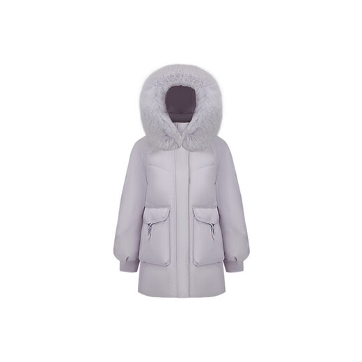 Bosideng milk tea series heart-shaped quilted 90 velvet fox fur collar mid-length large pocket loose warm jacket thick suit water blue 5012 M 165
