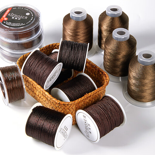 Aifsa braided rope hand rope rope pendant lanyard brown braided rope strand handmade beaded wire bracelet pendant string jade wire No. 73 jade wire / thick 0.6mm / about 50m