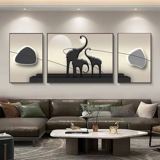 
Yonghuan Yilu Gaosheng atmospheric living room decorative paintings and sofa background wall hanging painting abstract triptych T10975 60*80/120*80/60*80 suitable for 3.8 meters left