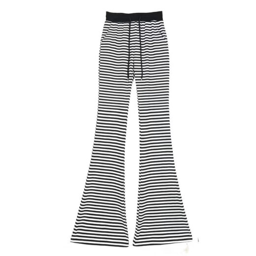 2025 rayas caídas de primavera y verano Pantalones de microflares informales sueltos Pantalones de caña alta de alta pierna anchura Pantalones largos largos Color de moda [MY-686] XL