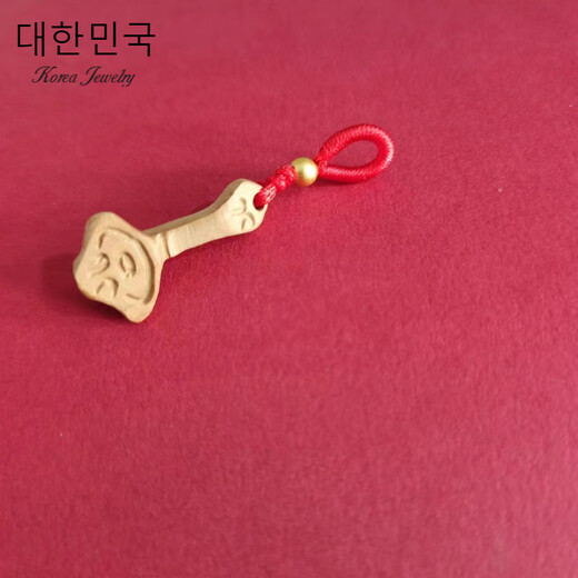 Jianla baby, baby, maternity pin, peach wood sword core, cinnabar, dog tooth buckle pendant gift, copper coin + dog tooth + gold pin