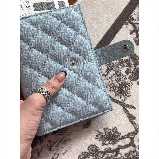 Passport clip protection cover Passport bag Passport storage bag Card bag Document storage bag Passport bag Travel ticket clip Sky blue (small amount of spot) 2XS