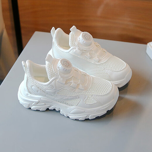 
Dr. Jiang's brand of children's white shoes for boys and girls' sports shoes 2025 new spring and summer mesh breathable white shoes running 9928 white single net <upgraded version> 35 inner length 21.6CM