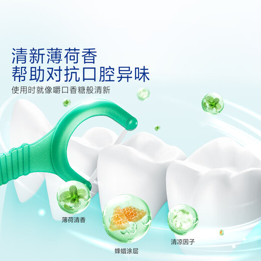 欧乐B深洁齿缝长效薄荷清新口气扁线牙线棒75支/包牙签京东自营