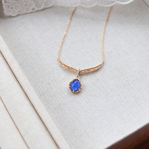 Hunter Japanese agete style natural lapis lazuli tanzanite ring pendant hollow wings 925 silver gold-plated necklace pendant