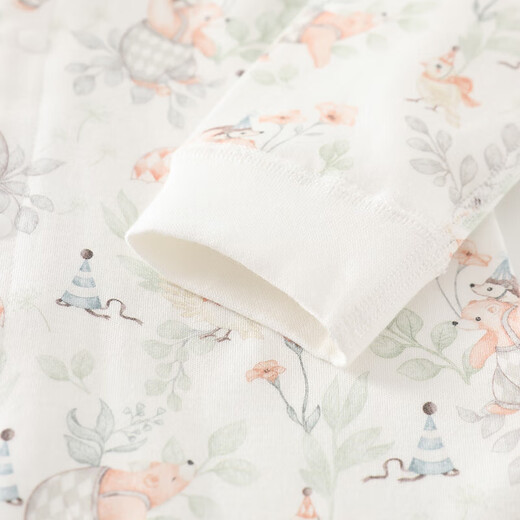 【四季爬服】新生儿衣服婴儿连体衣春秋季宝宝纯棉无骨长袖哈衣 森林物语对开连体衣 73cm