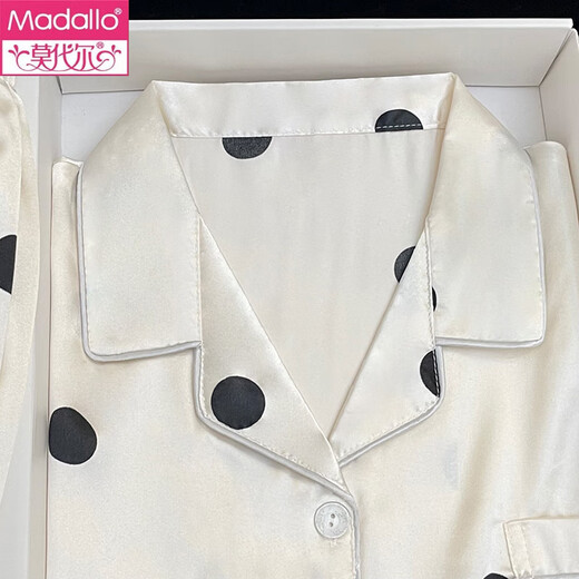 Modal Sleeping Pyjamas für Frauen im Sommer Dünnkühle, süße, kurzärmelige Ins-Sensing-Polka Dot-Kleidungsstückset können außerhalb #YX-9214 XL getragen werden [116-130] Jin [Jin entspricht 0,5 kg]