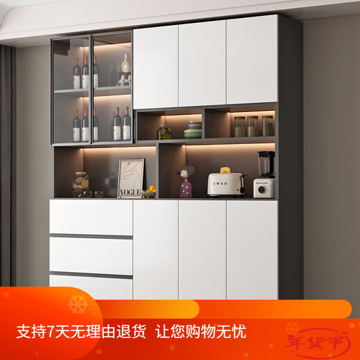 Yiyi sideboard light luxury modern simple living room storage cabinet cupboard kitchen storage cabinet wine cabinet household tea style 15280*40*220 send induction light
