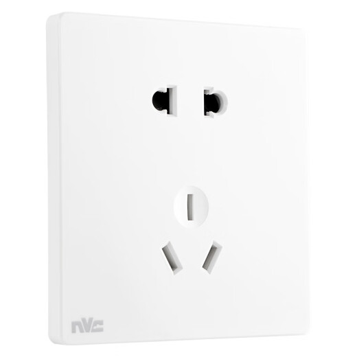 NVC switch socket panel smart series two-three-plug five-hole with fluorescent 5-hole 86 type bedside switch socket frameless large rocker panel white