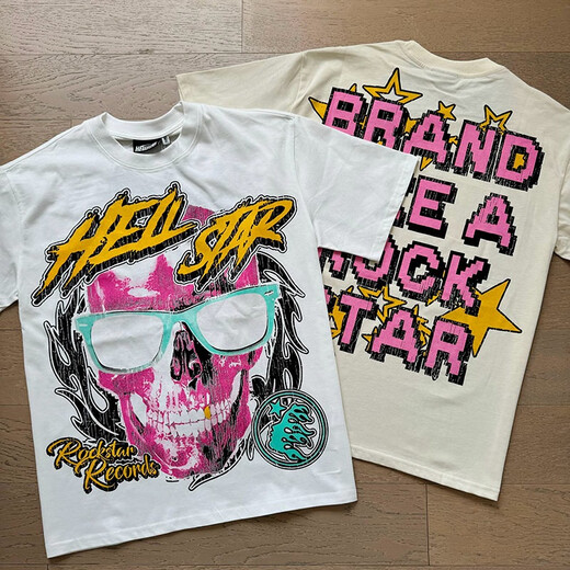 Ziweiqi hermosa impresión de letras retro pareja moderna camiseta de manga corta 691 agua de lavado negro s