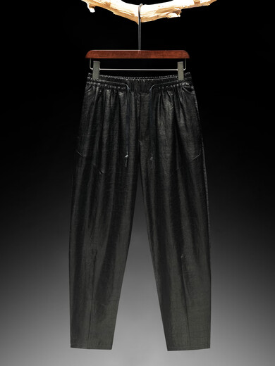 Weixuan Xiangyunsha casual pants for men in summer Chinese style men Xiangyunsha mulberry silk trousers loose large size wide-leg pants black trousers 9226 L recommended 115 to 130 Jin [Jin equals 0.5 kg] All size