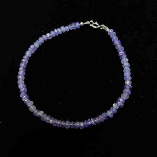 Feiyu Blue Purple Galaxy Fine Sparkling Tanzanite 18K Gold Buckle Colored Precious Stone Bracelet Actress Cut Jewelry Bracelet Suitable for hand sizes 15.5 to 17 by default